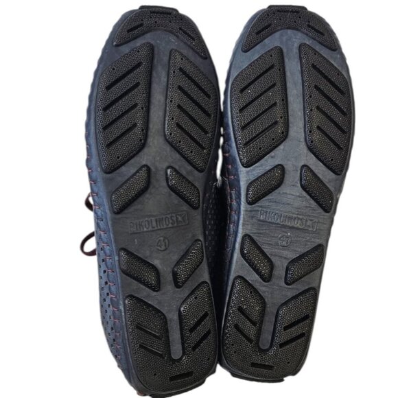 Pikolinos Mens Jerez Perforated Lace Up Leather Sneakers in Blue Azul, Size 41/8 - Picture 4 of 10